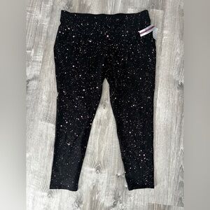 Lane Bryant NEW Black Pink Leggings 22 24 Wide Women’s plus size active control